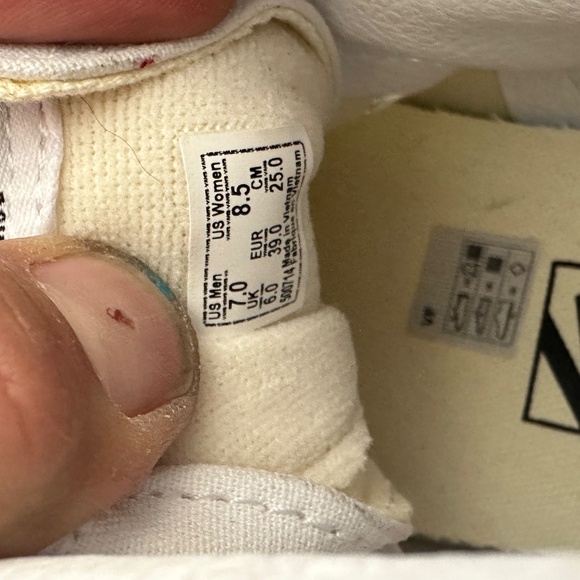 Vans Off The Wall I Love My Vans White Sneakers High Tops Mens 7 Women 8.5 - Picture 6 of 6